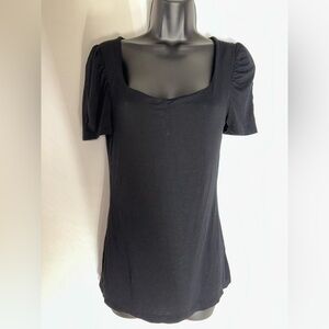 American Rag Cie 1984 | Large Black Blouse with slight rouch on sleeves and bust